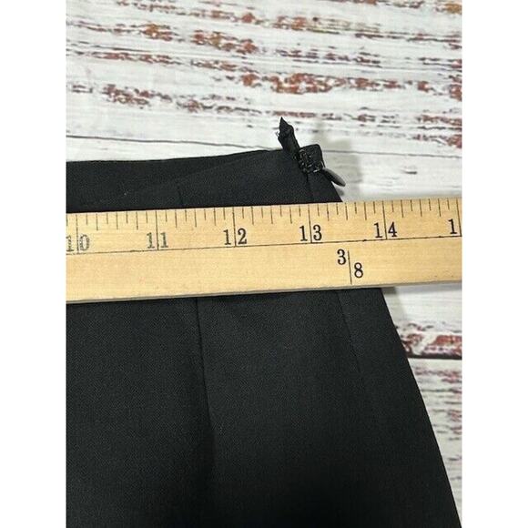 AKRIS Wool Blend Trouser Pant Pleated Capsule Straight Leg Black Minimalist Sz 2 - Picture 7 of 8